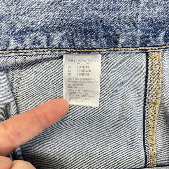 American Eagle Cargo Jogger Jeans Women’s 0 Regular Light Wash Denim 2765 - Picture 4 of 13